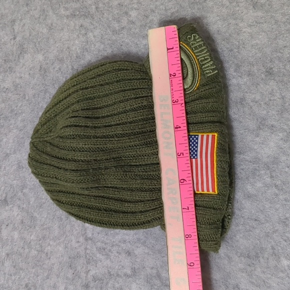 NFL ARMY GREEN Packers lined winter Youth beanie USA Flag New Era - Picture 7 of 8